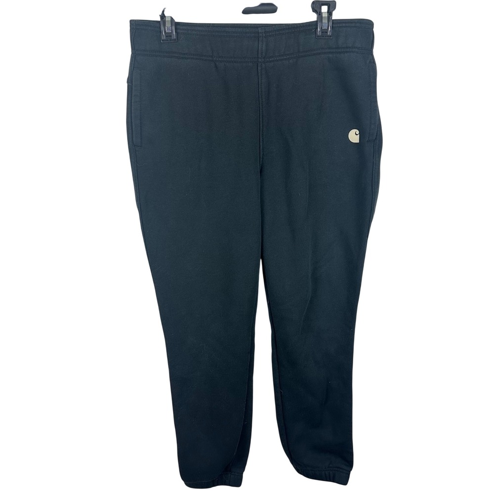Carhartt Joggers Womens Medium Black Relaxed Fit Fleece Sweatpants BN5510-W
